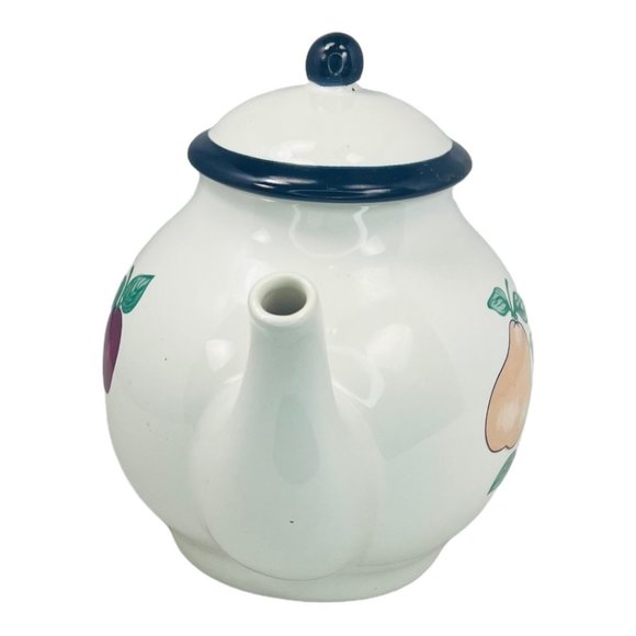 Orchard Medley by Princess House Vintage 80s Ceramic Tea Pot Fruit Pattern - Picture 3 of 10